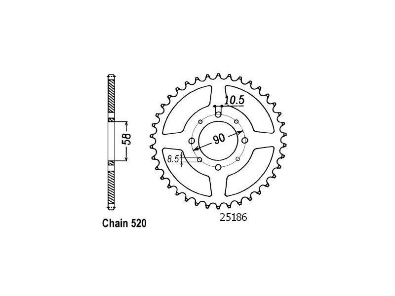 Couronne Acier - 520 - 41 Dents - Made in Germany0