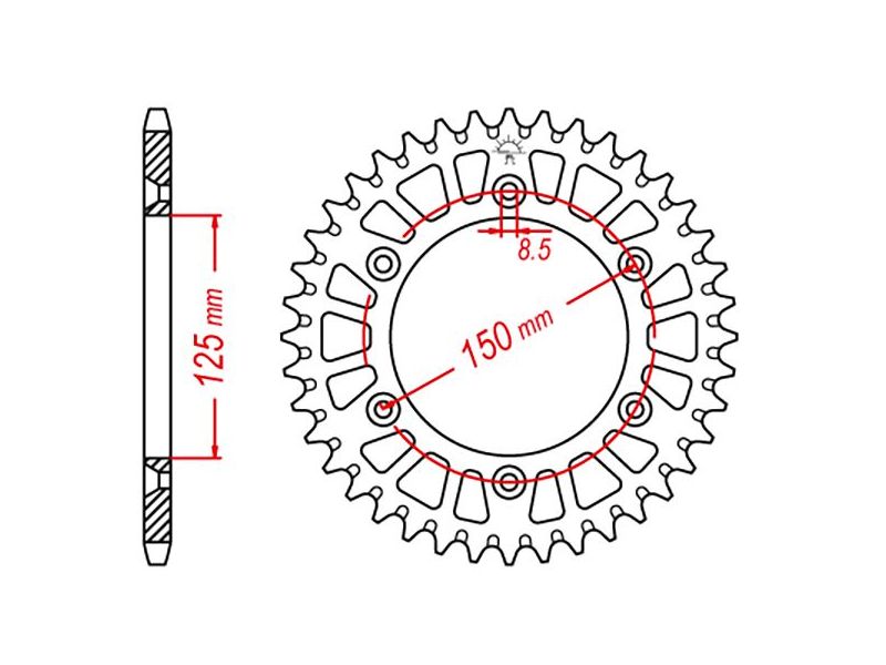 Couronne Alu TT Husqvarna-KTM Bleue - 520 - 50 Dents - Similaire JTA897 - Made in Germany0