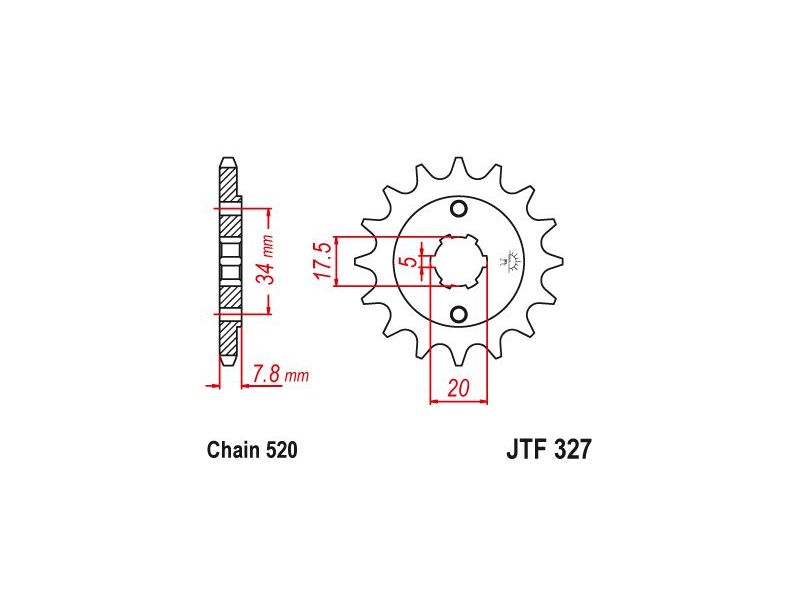 Pignon Honda - 520 - 13 Dents - Similaire JTF327 - Made in Germany0