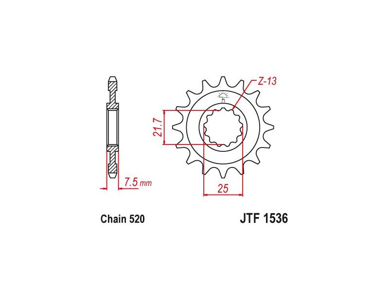 Pignon Lightweight Yamaha - 520 - 14 Dents - Similaire JTF1536 - Made in Germany0