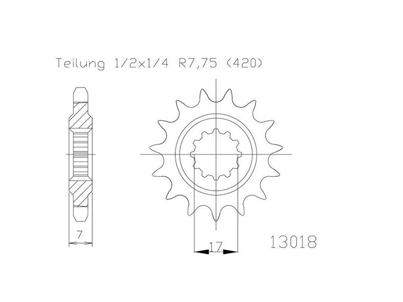 Pignon Minarelli AM6 - 420 - 12 Dents - Similaire JTF1120 - Made in Germany0