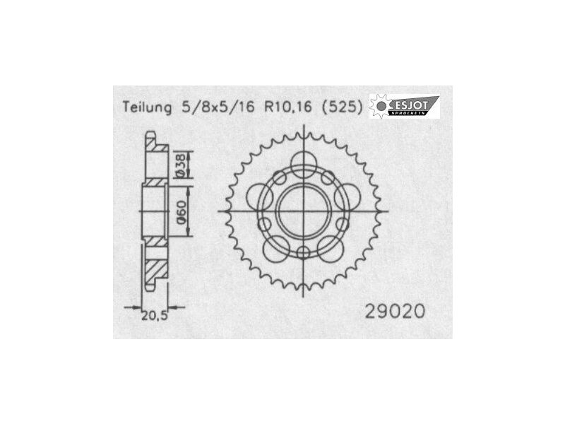 Couronne Acier Ducati - 525 - 41 Dents - Made in Germany0