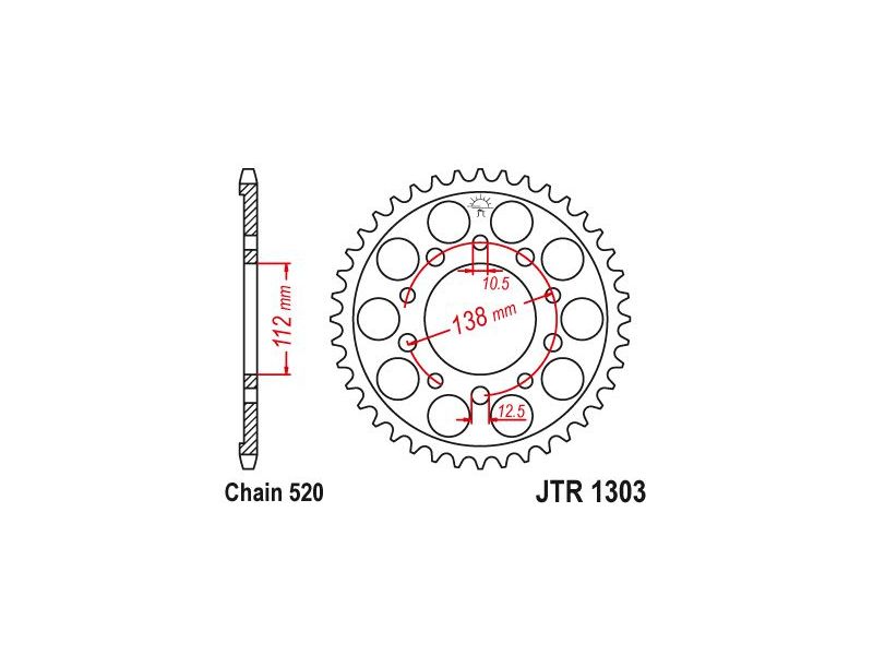 Couronne Acier Honda - 520 - 39 Dents - Similaire JTR1303 - Made in Germany0
