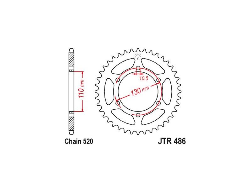 Couronne Acier Kawasaki-Yamaha - 520 - 47 Dents - Similaire JTR486 - Made in Germany0