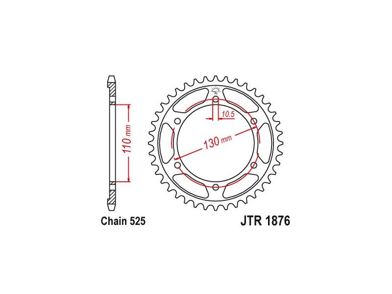 Couronne Acier Suzuki-Yamaha - 525 - 43 Dents - Similaire JTR1876 - Made in Germany0