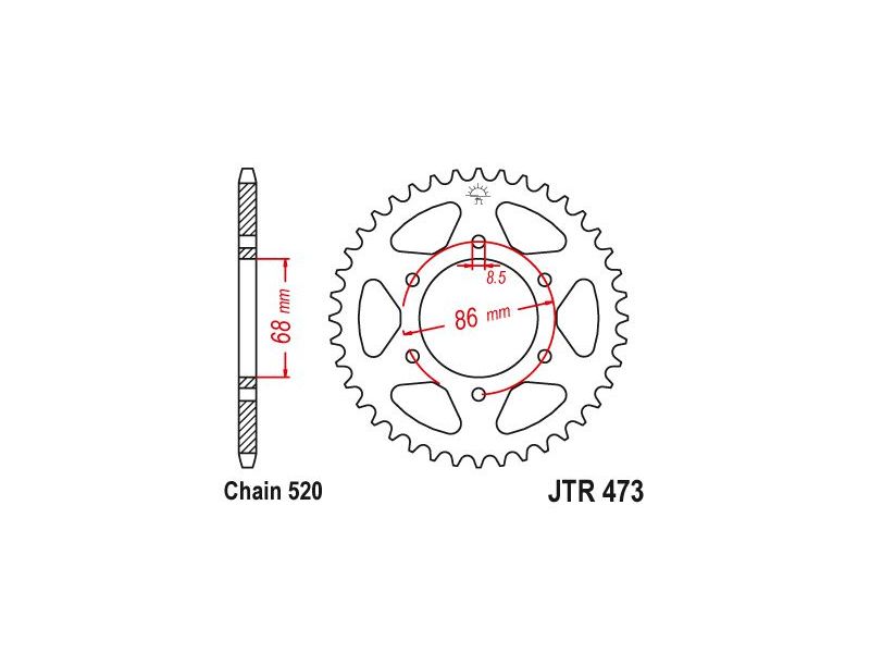 Couronne Kawasaki Z250 - 520 - 37 Dents - Similaire JTR4730