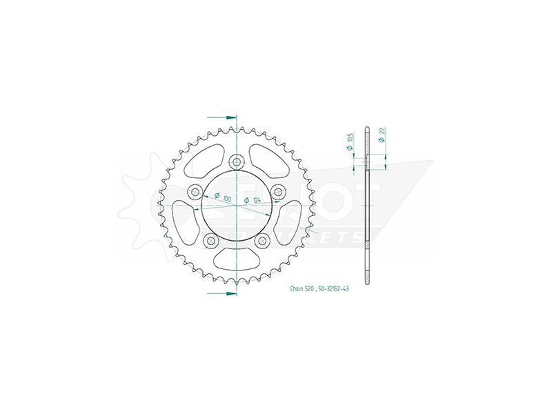Couronne Acier - 520 - 43 Dents - Made in Germany0