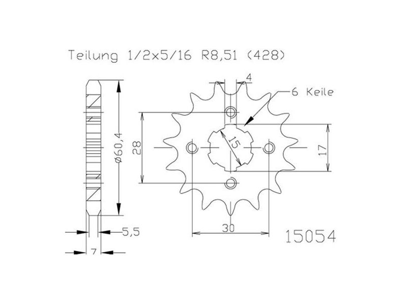 Pignon - 428 - 12 Dents - Made in Germany0