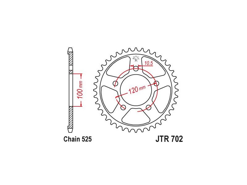 Couronne Acier Aprilia - 525 - 46 Dents - Similaire JTR702 - Made in Germany1