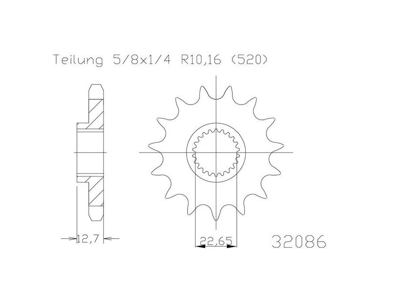 Pignon - 520 - 14 Dents - Made in Germany0