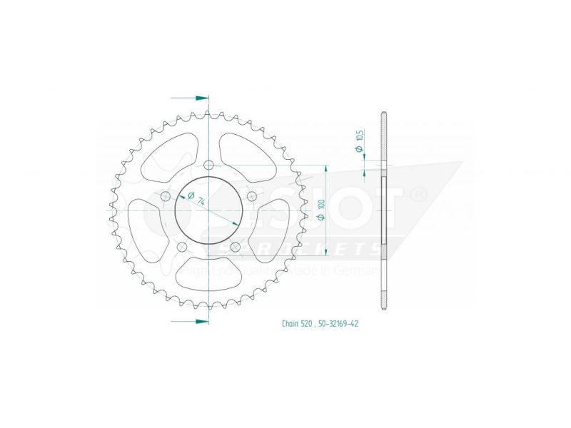 Esjot - Couronne - 520 - 42 dents0