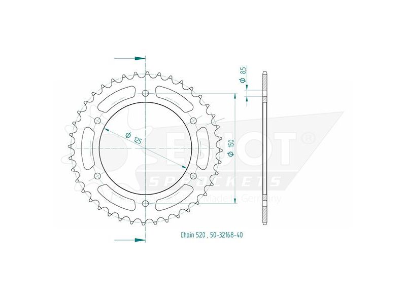 Esjot - Couronne - 520 - 40 dents0