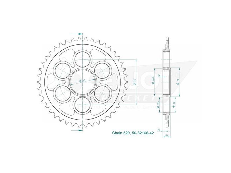 Esjot - couronne - 520 - 42 dents0