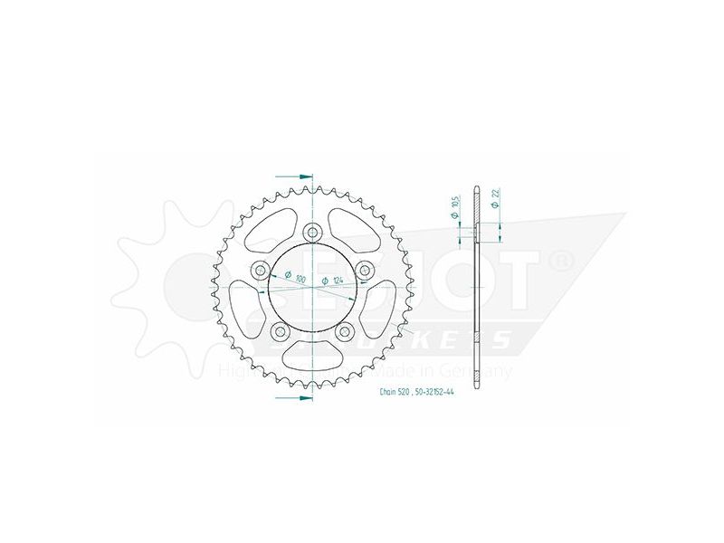 Esjot - couronne - 520 - 39 dents0