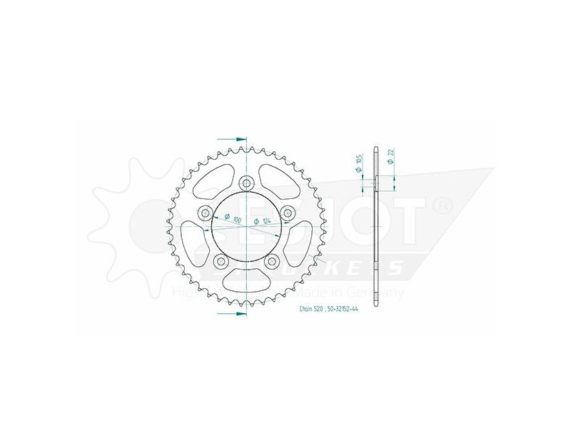 Esjot - couronne - 520 - 39 dents0