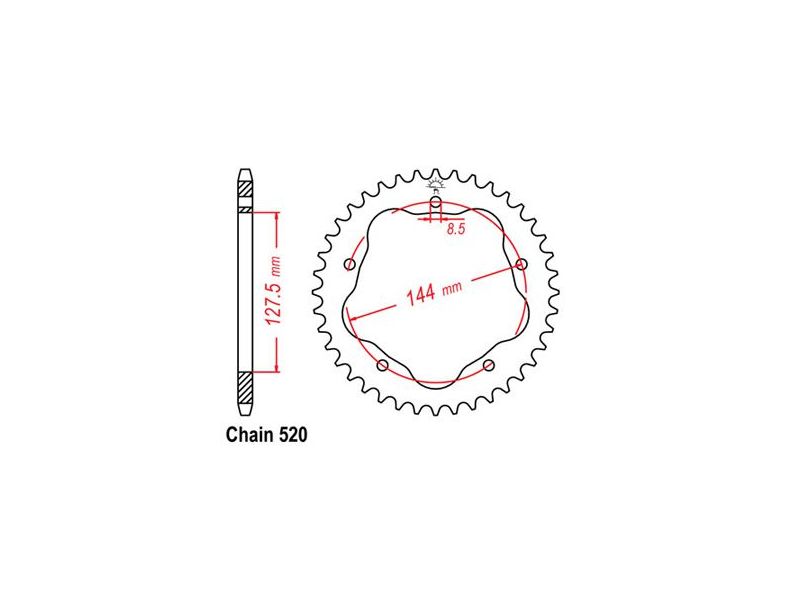 Couronne Acier Ducati - 520 - 42 Dents - Made in Germany0