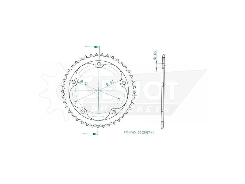 Esjot - Couronne Acier - 525 - 41 Dents - Made in Germany0