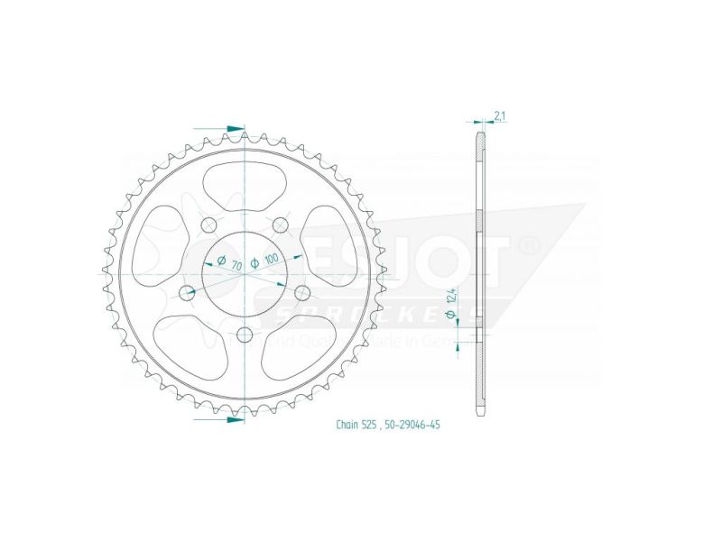 Couronne Acier BMW - 525 - 45 Dents - Made in Germany0