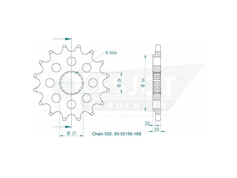 Esjot Pignon 16 dents - Super light0