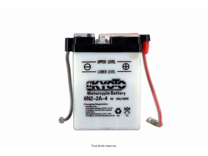 6n2-2a-4 L 70mm  W 47mm  H 96mm 6v 2ah Acide 0,1l 1