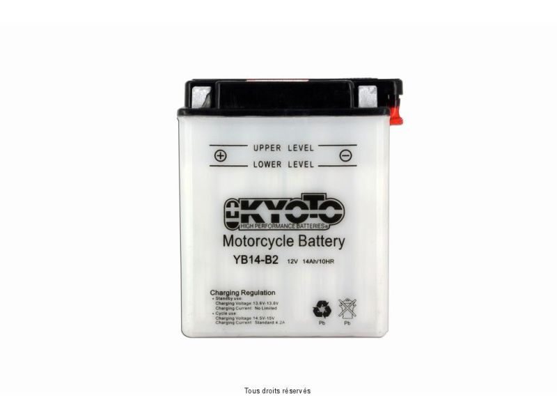 Yb14-b2 L 135mm  W 91mm  H 167mm 12v 14ah Acide 0,87l1