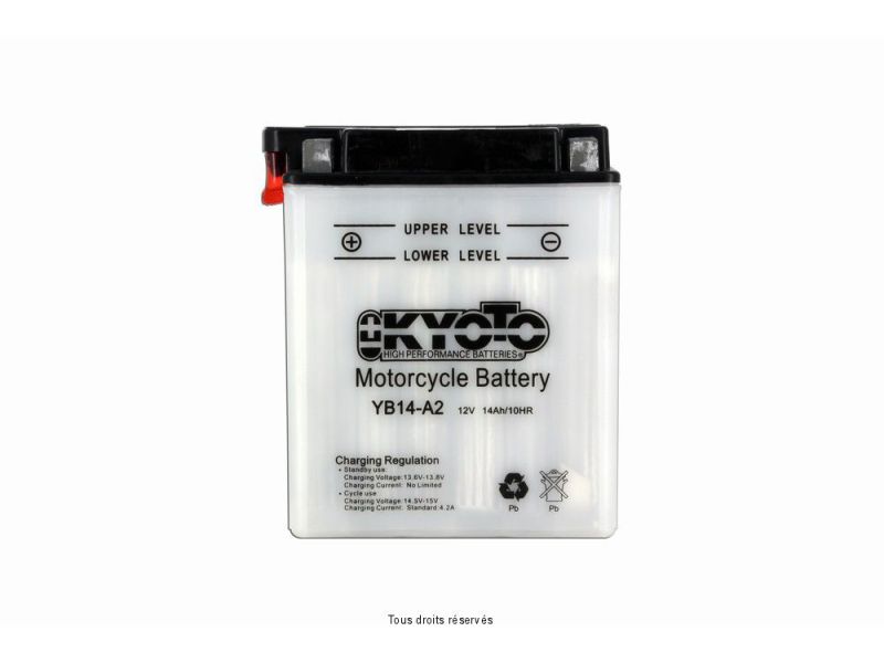 Yb14-a2 L 135mm  W 91mm  H 167mm 12v 14ah Acide 0,87l1