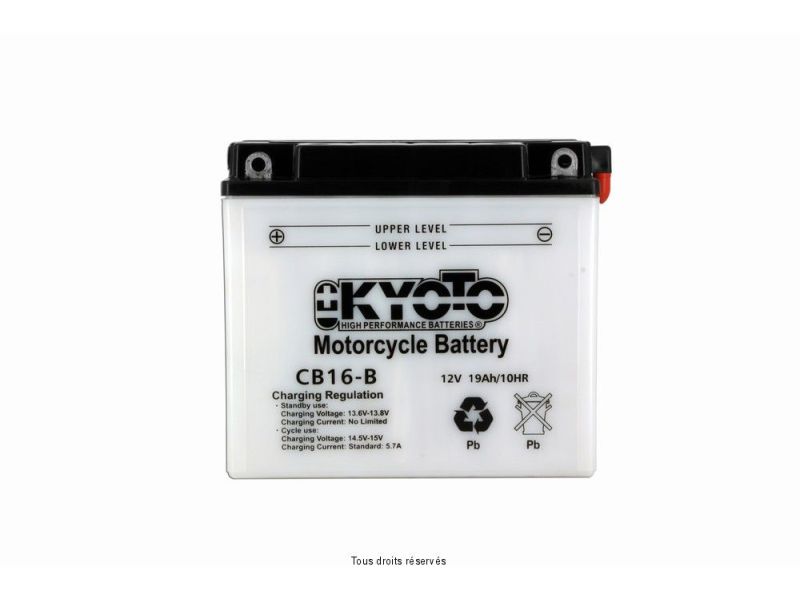 Yb16-b L 176mm  W 101mm  H 156mm 12v 19ah Acide 1,18l1