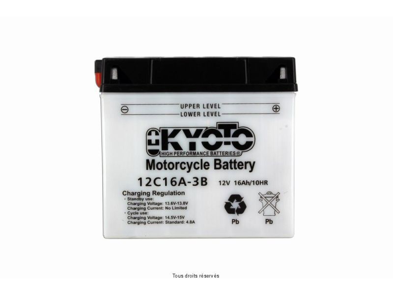 12c16a-3b L 182mm  W 78mm  H 171mm 12v 19ah Acide 1,2l1
