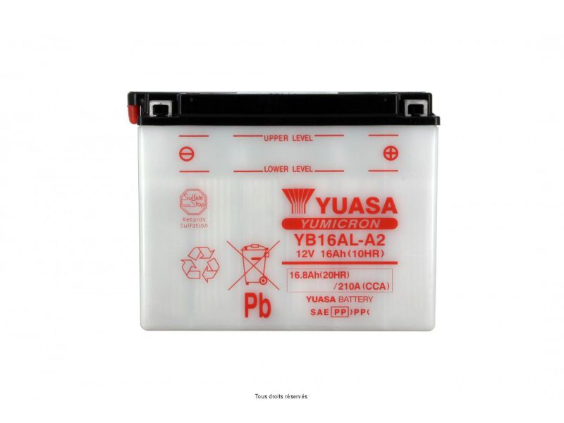 Yb16al-a2 L 205mm  W 71mm  H 164mm 12v 16ah1