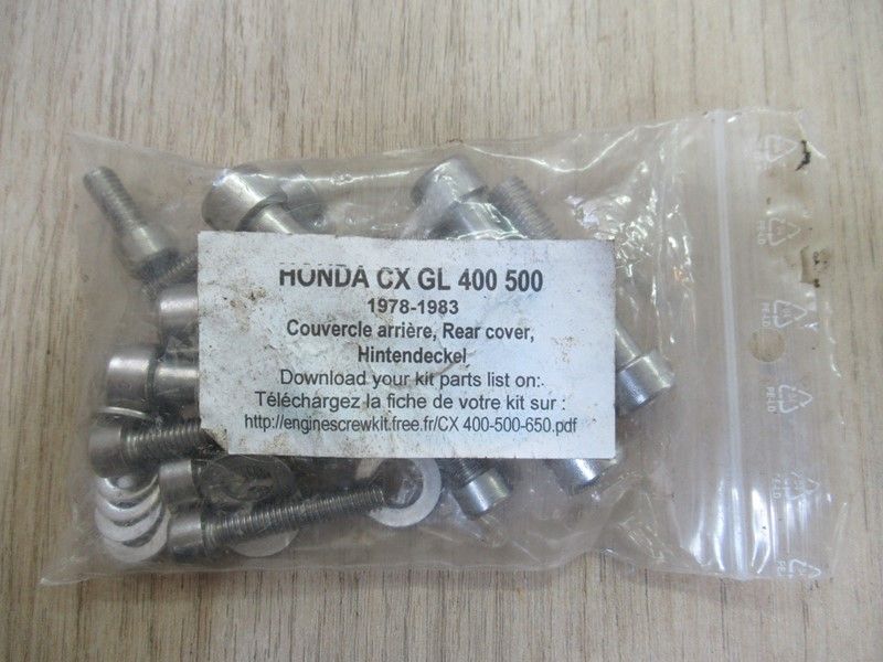 Kit visserie couvercle arrière Honda CX GL 400 500 1978-1983