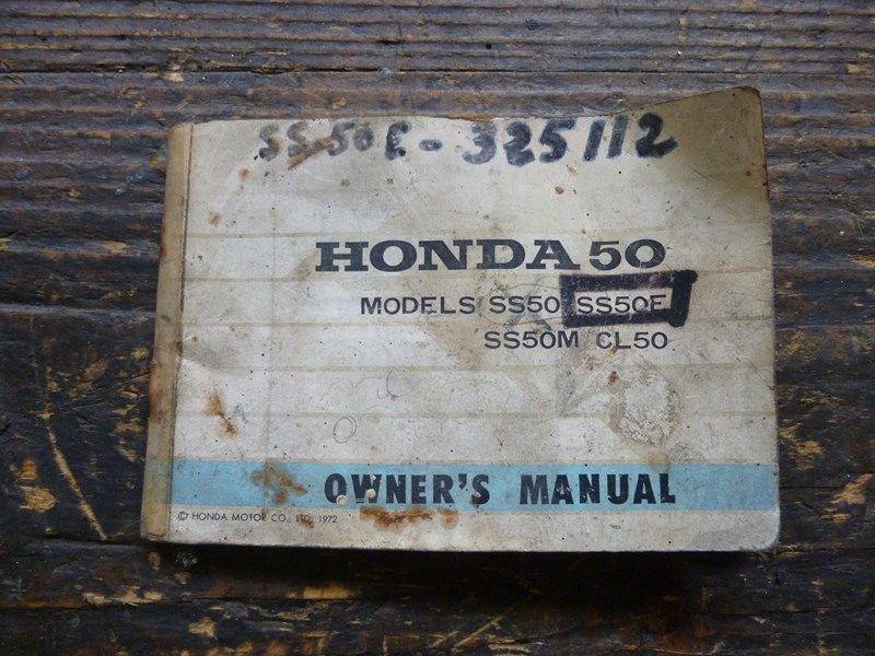 Manuel du propriétaire, d'entretien Honda SS 50 E 1972