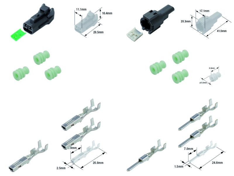 Kit connecteurs électriques étanches type 060 FRM avec 2 fiches blocs mâle et femelle 