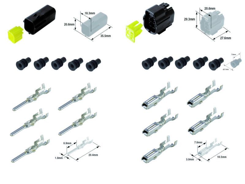 Kit connecteurs électriques étanches type 070 FRA avec 4 fiches blocs mâle et femelle 