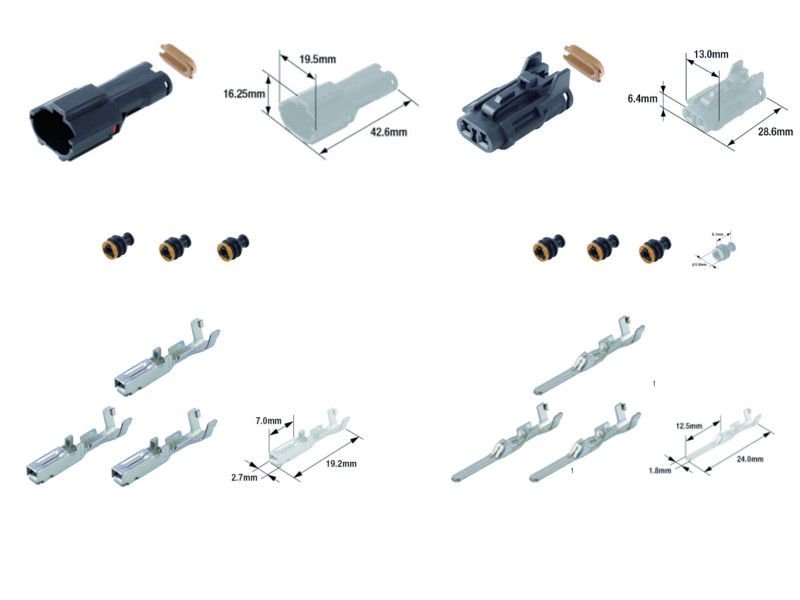 Kit connecteurs électriques étanches type 070 FRY avec 2 fiches blocs mâle et femelle 