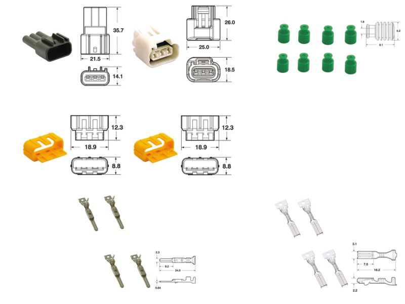 Kit de connexion type 090 FRKW étanche à 3 voies, bloc mâle et femelle 