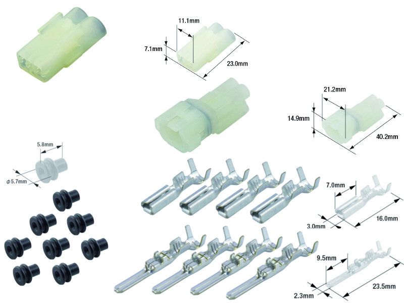 Kit connecteurs électriques étanches type 090 FRSH avec 2 fiches blocs mâle et femelle 