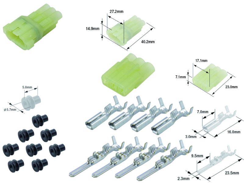 Kit connecteurs électriques étanches type 090 FRSH avec 3 fiches blocs mâle et femelle 