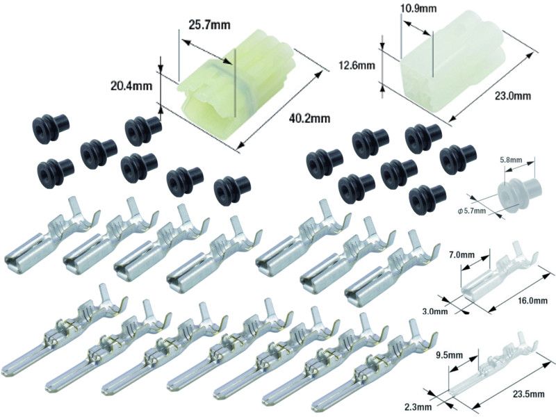 Kit connecteurs électriques étanches type 090 FRSH avec 6 fiches blocs mâle et femelle 