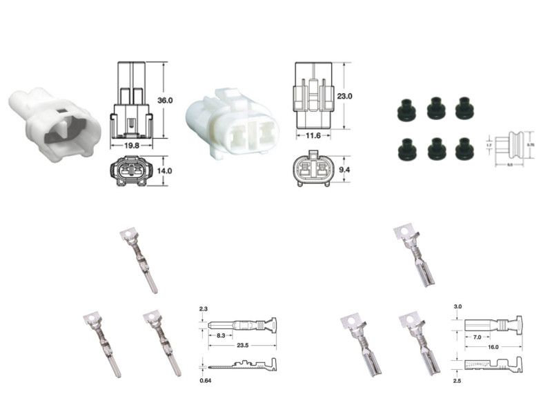 Kit de connexion type 090 SMTO étanche à 2 voies, bloc mâle et femelle 