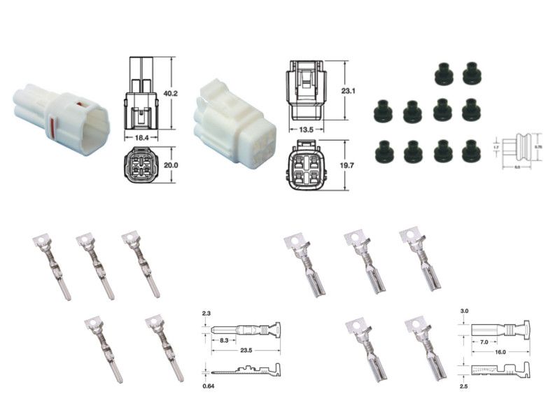 Kit de connexion type 090 SMTO étanche à 4 voies, bloc mâle et femelle 