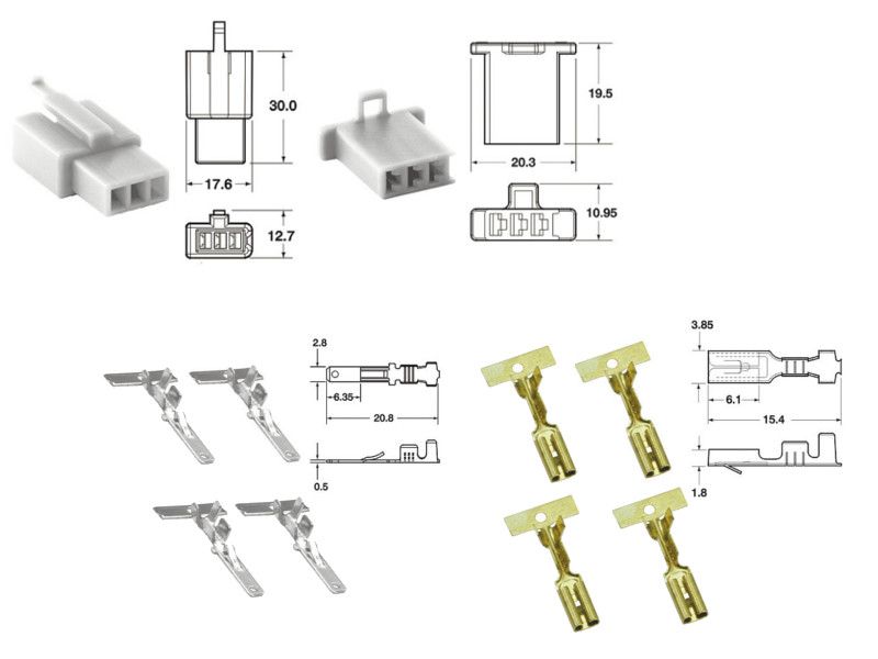 Kit de connexion type 110ML non étanche à 3 voies, bloc mâle et femelle 