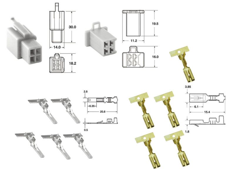 Kit de connexion type 110ML non étanche à 4 voies, bloc mâle et femelle 