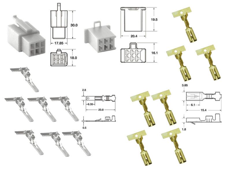 Kit de connexion type 110ML non étanche à 6 voies, bloc mâle et femelle 