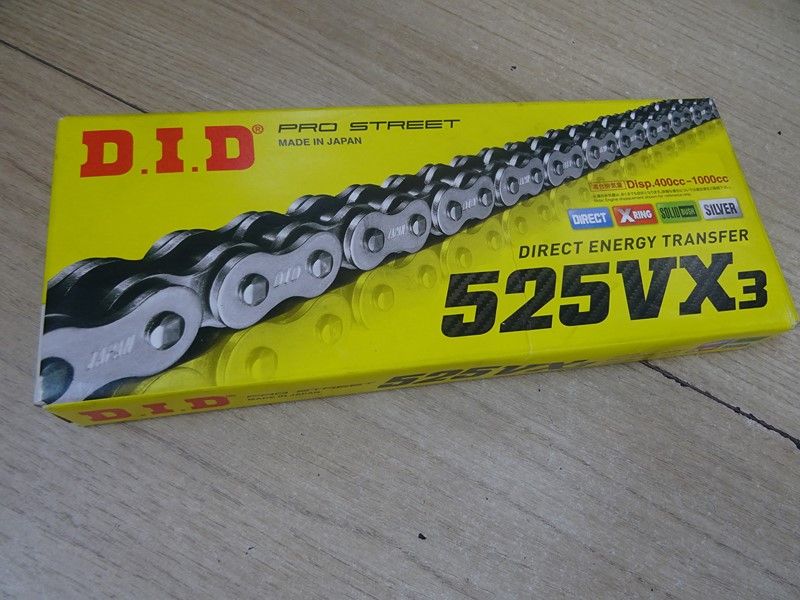 Chaine de transmission secondaire adaptable DID Motos diverses